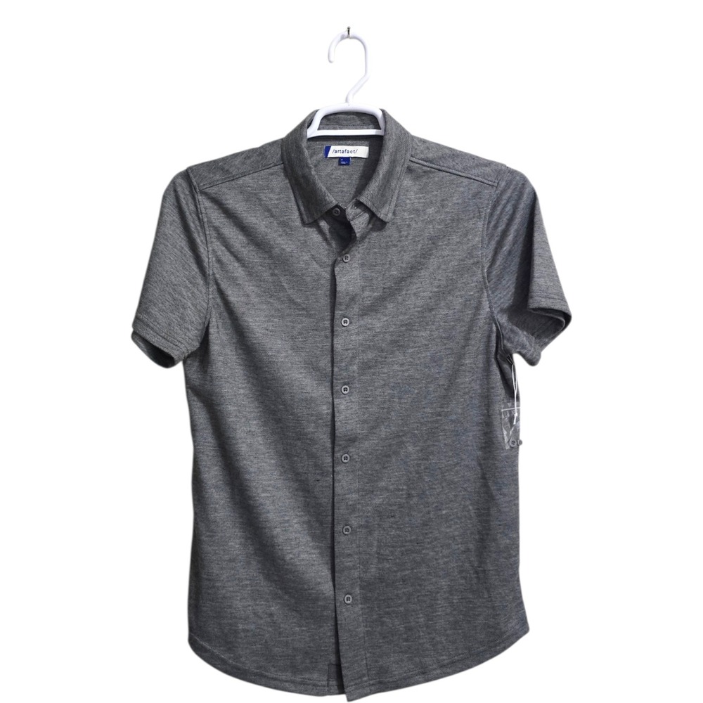 Artefact Warner Double Faced Pique Polo In Gray Sz M